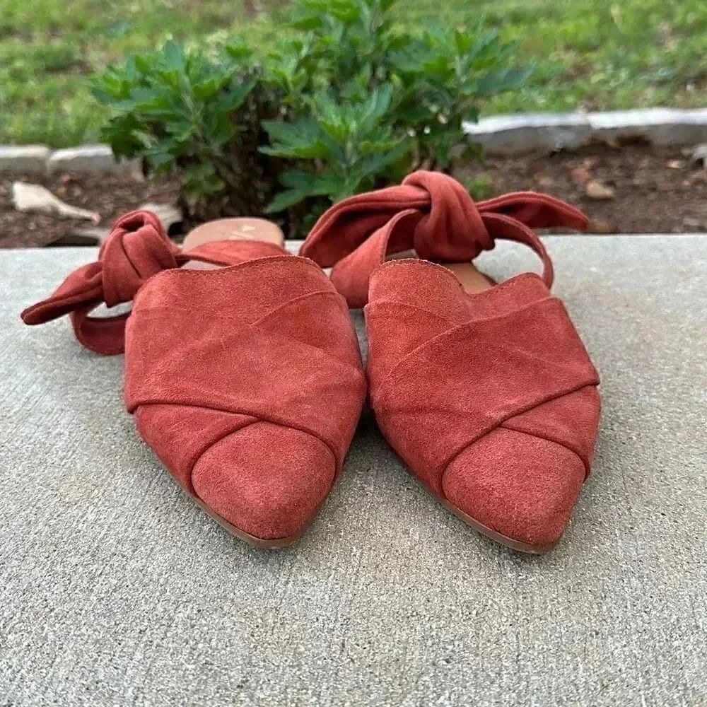 Anthropologie Suede with Bow Mules/Slides - Picture 2 of 11